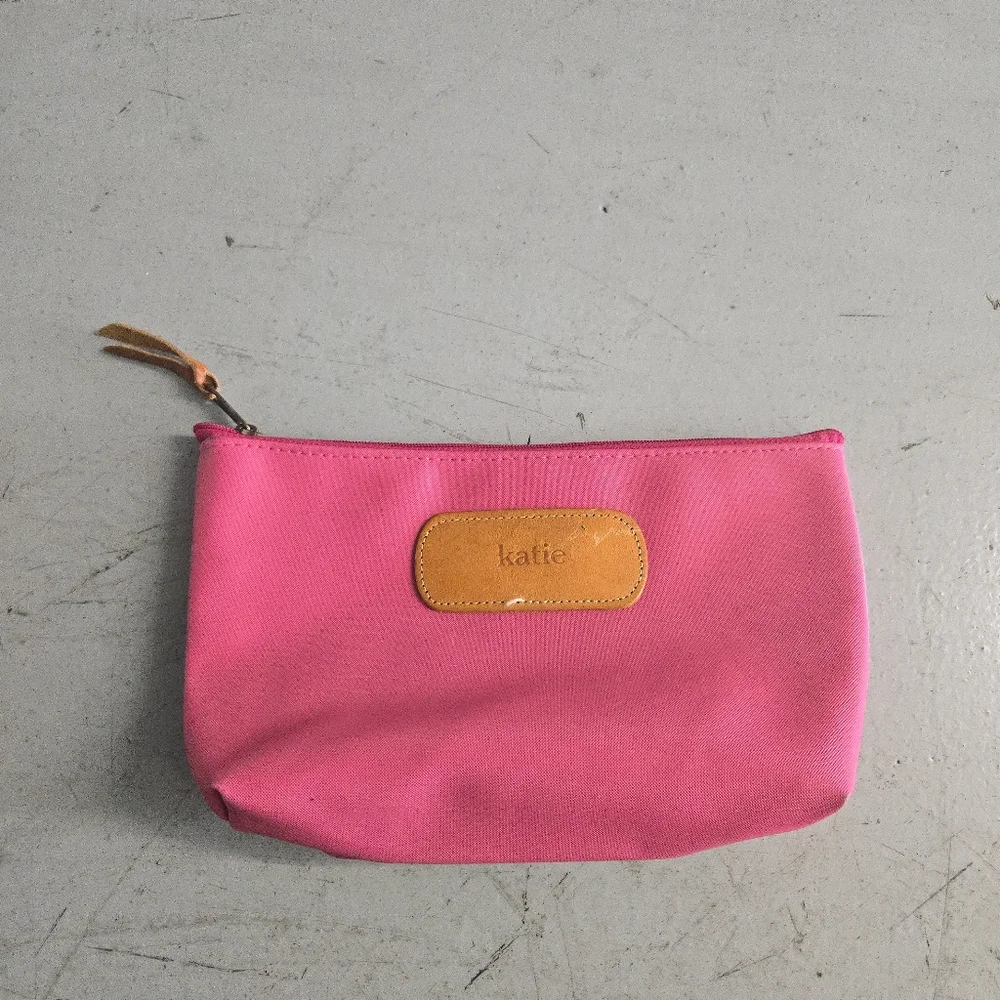 Jon Hart Design Large Travel Kit Pink Coated Canvas Toiletry Makeup Bag 